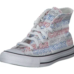 Converse CTAS HI, Sneakers High, Weiß (Weiß/Rot/Blau)
