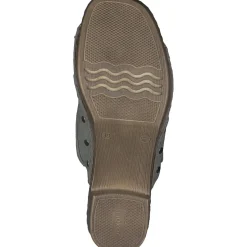 Rieker 67087, Plateau-Pantoletten, Damen, pistazie
