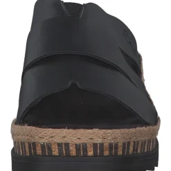 Rieker V7989, Plateau-Pantoletten, Damen, Schwarz