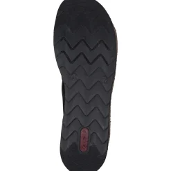 Rieker V7989, Plateau-Pantoletten, Damen, Schwarz