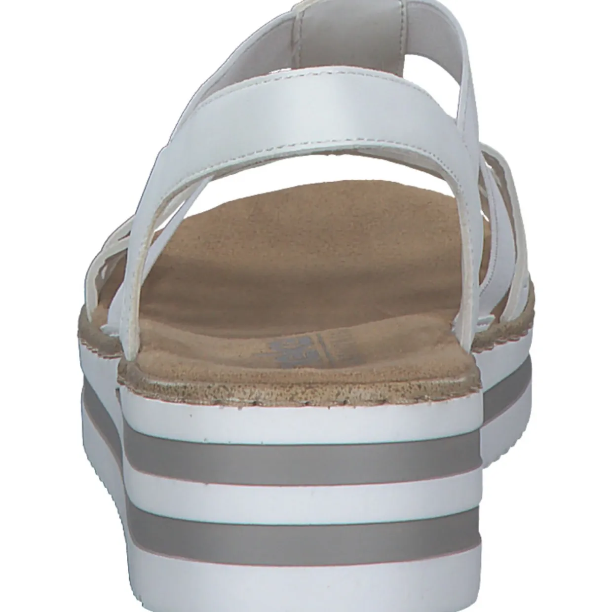 Rieker V0240, Plateau-Sandaletten, Damen, Weiß (Weiss)