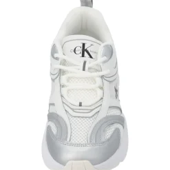 Calvin Klein YW0YW01381, Schnürschuhe, Damen, weiß silber metallic
