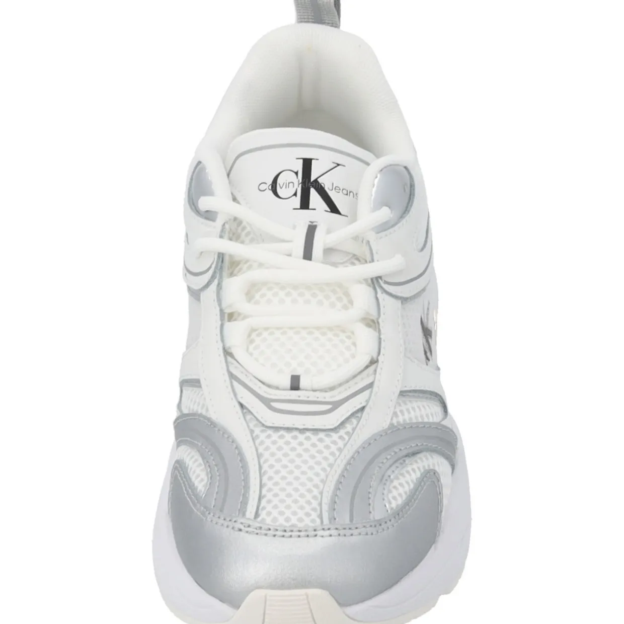 Calvin Klein YW0YW01381, Schnürschuhe, Damen, weiß silber metallic