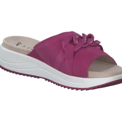 Caprice 27204, Plateau-Pantoletten, Damen, FUCHSIA SUEDE