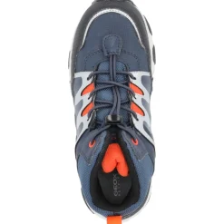 Geox J263ZA, Stiefel (Kinder), Kinder, Dunkelblau / Orange
