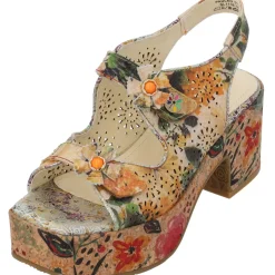 Laura Vita Paulao 01, Plateau-Sandaletten, Damen, Mehrfarbig/Beige