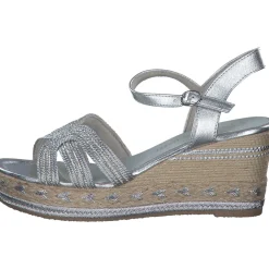 Marco Tozzi 28370, Plateau-Sandaletten, Damen, Grau (Silver Comb)