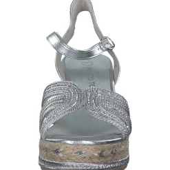 Marco Tozzi 28370, Plateau-Sandaletten, Damen, Grau (Silver Comb)