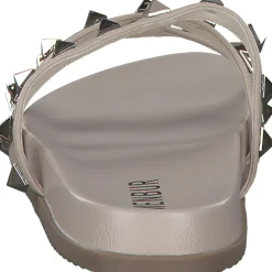 Menbur 24921, Plateau-Pantoletten, Damen, white (beige)