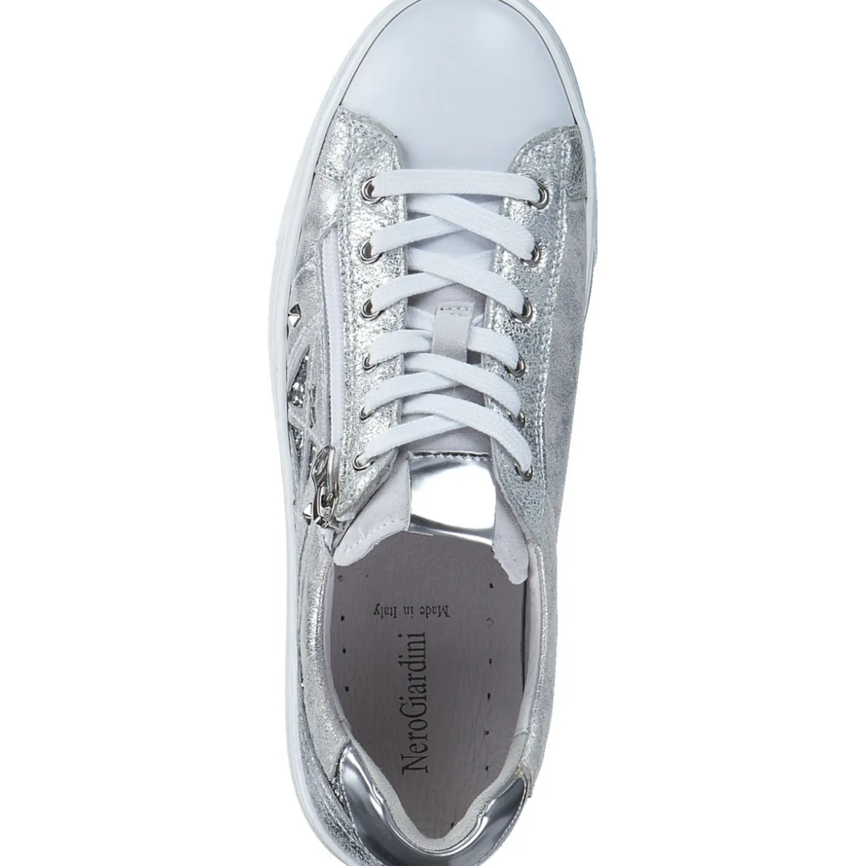 NeroGiardini E513010D, Schnürschuhe, Damen, bianco/silver