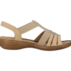 Rieker 60803, Keilsandaletten, Damen, tan