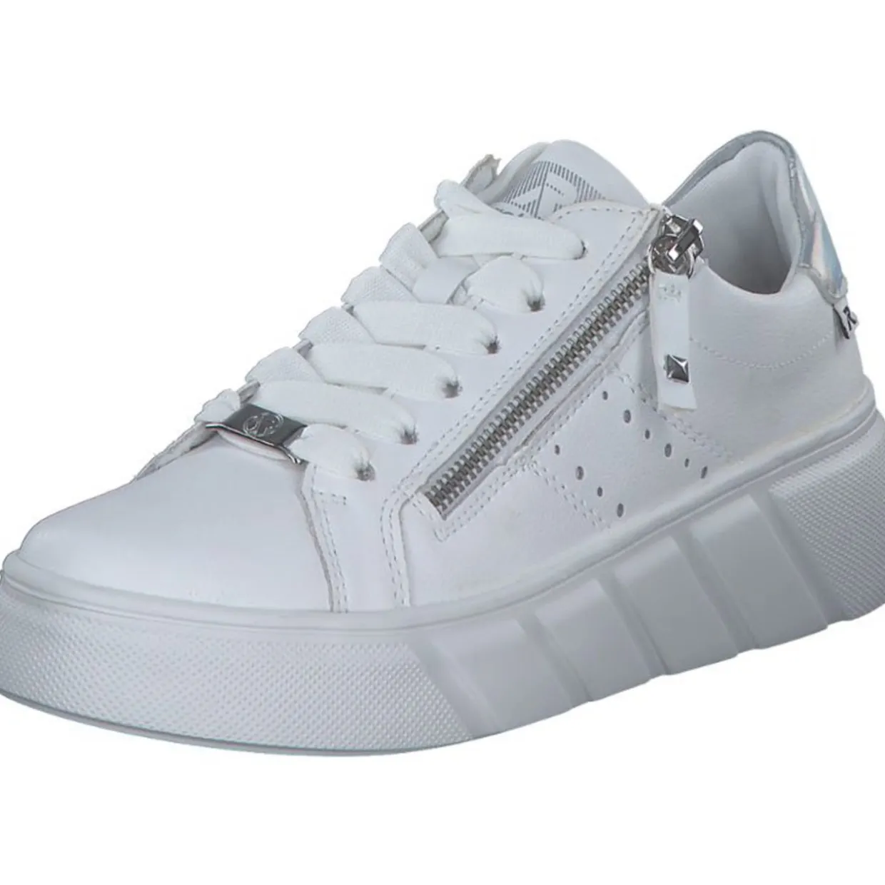 Rieker W2605, Schnürschuhe, Damen, weiss/perlmutt/weiss