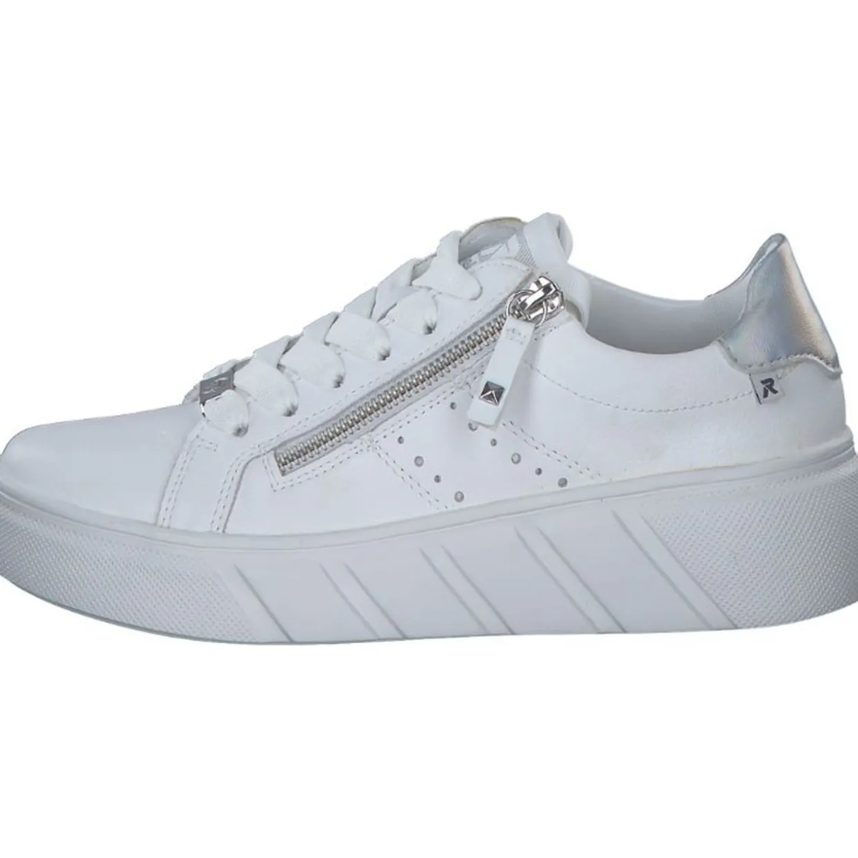 Rieker W2605, Schnürschuhe, Damen, weiss/perlmutt/weiss