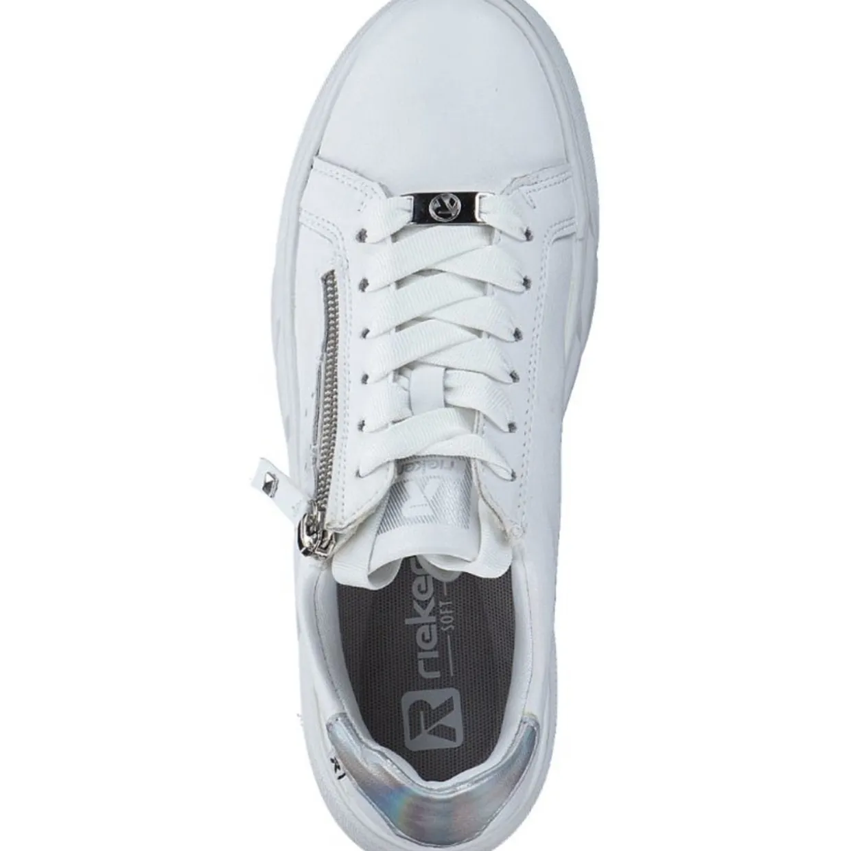 Rieker W2605, Schnürschuhe, Damen, weiss/perlmutt/weiss