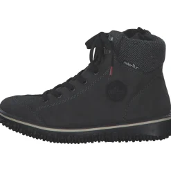 Rieker Z4251-45, Schnürstiefel, Damen, anthrazit/grau/schwarz