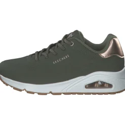 Skechers 155196 OLV Uno Shimmer Away, Schnürschuhe, Damen, OLIVE