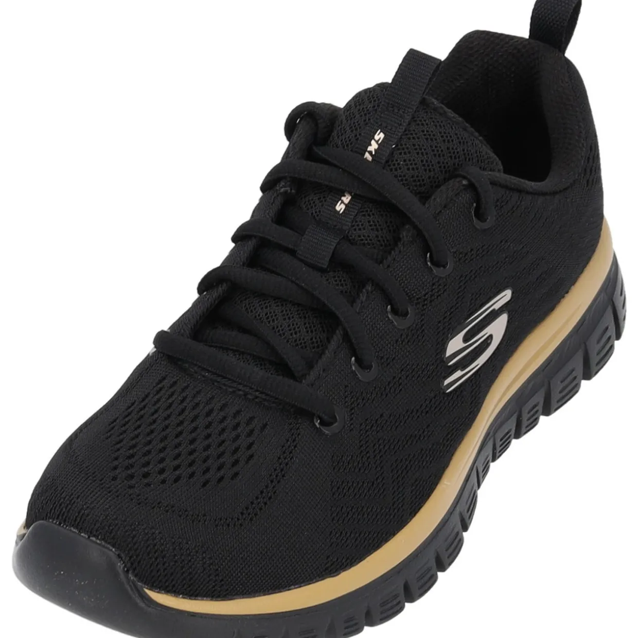 Skechers 12615, Sneakers Low, Damen, Schwarz (Black Rose Gold)