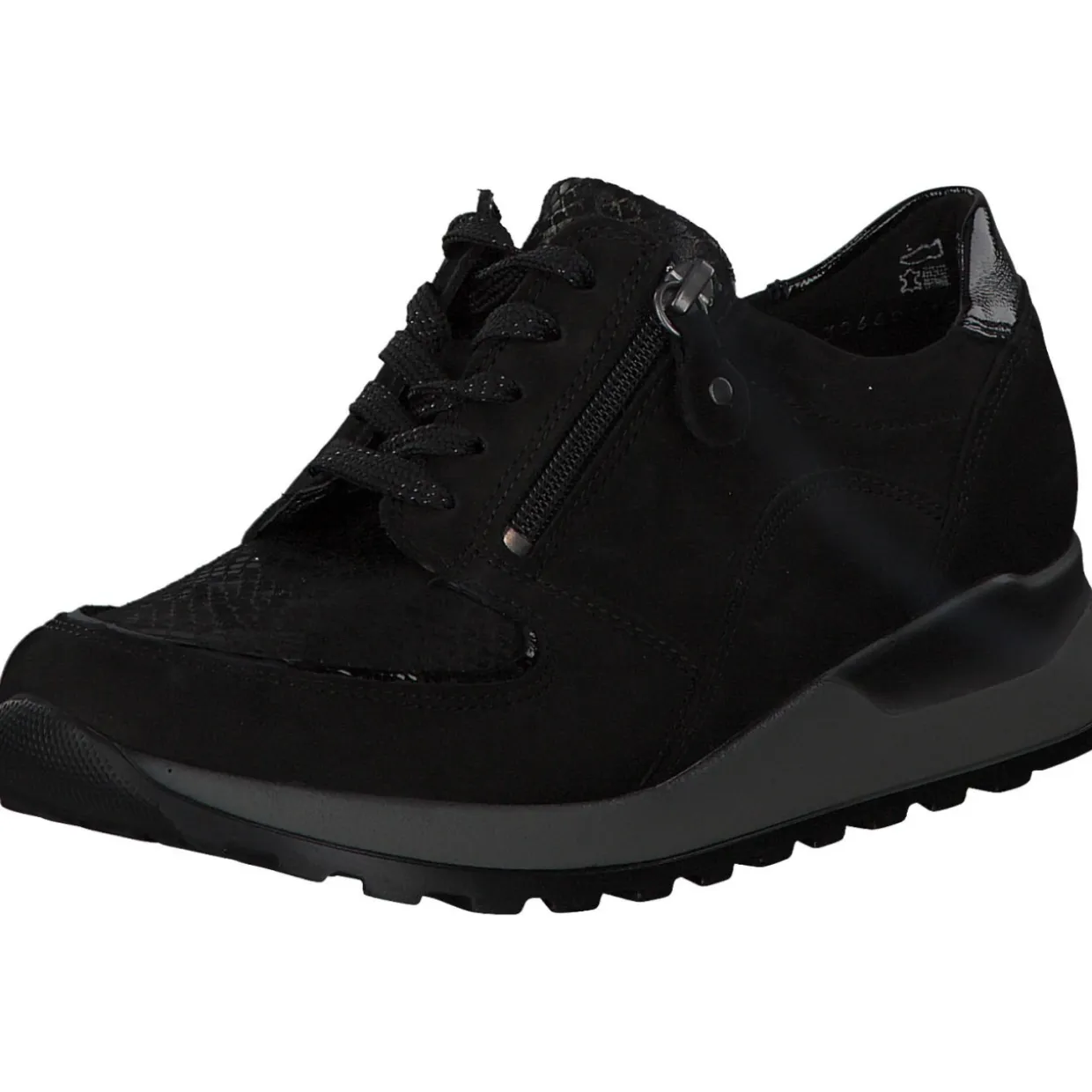 Waldläufer Hiroko Soft H64007, Sneakers Low, Damen, Schwarz (Silver)