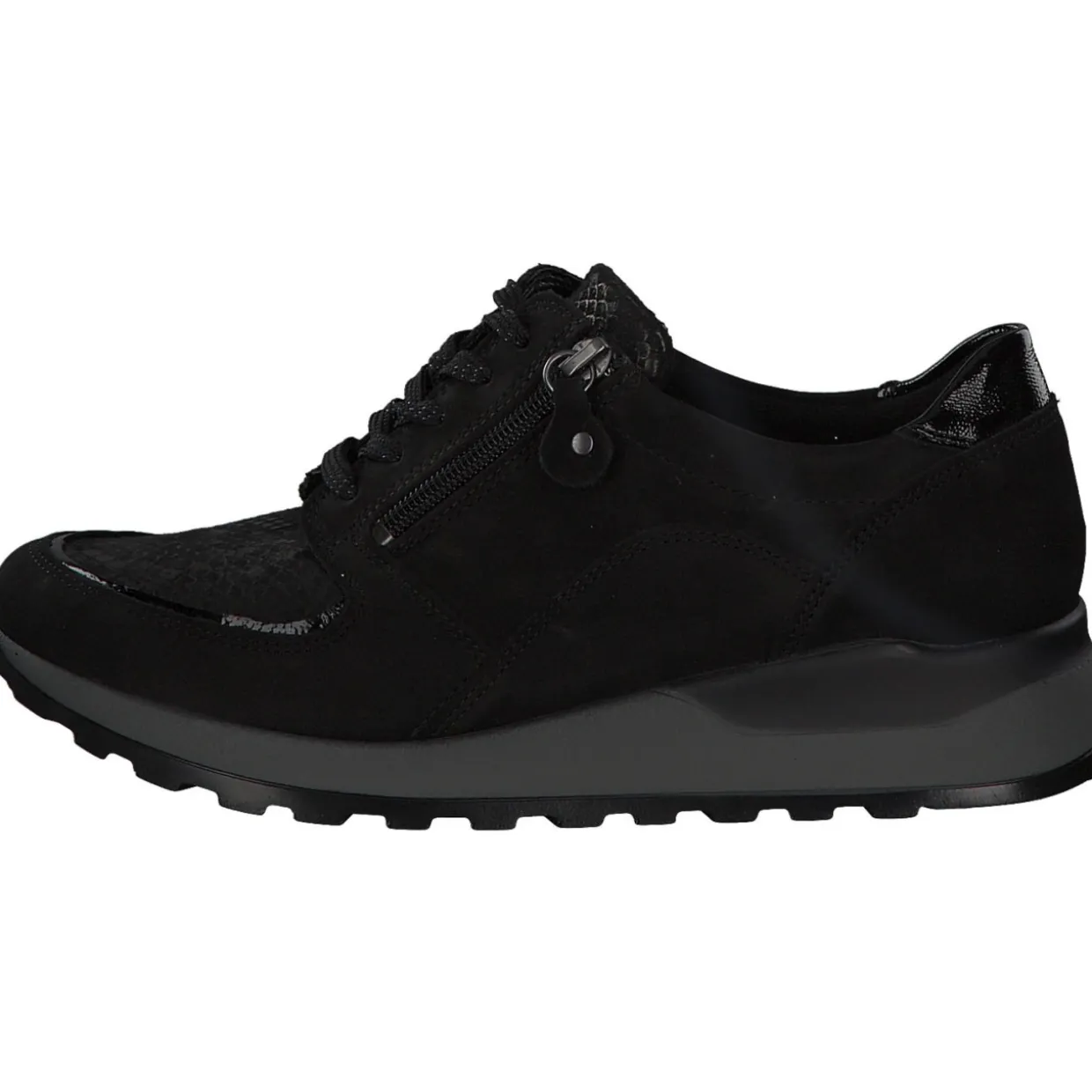 Waldläufer Hiroko Soft H64007, Sneakers Low, Damen, Schwarz (Silver)