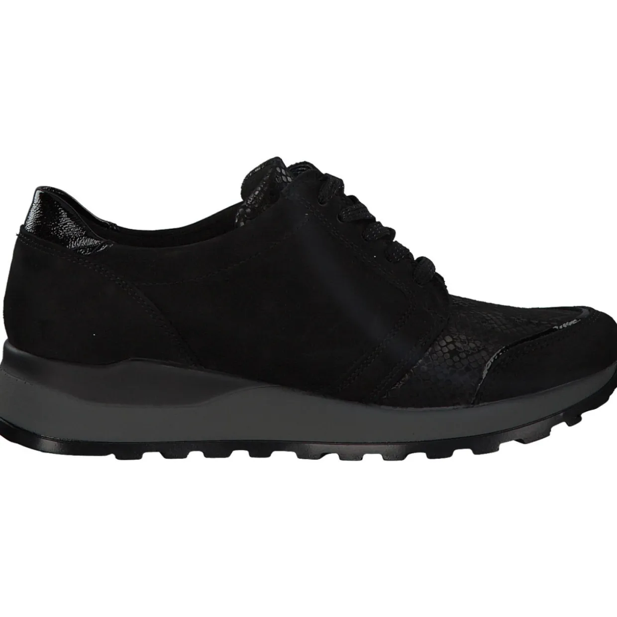Waldläufer Hiroko Soft H64007, Sneakers Low, Damen, Schwarz (Silver)