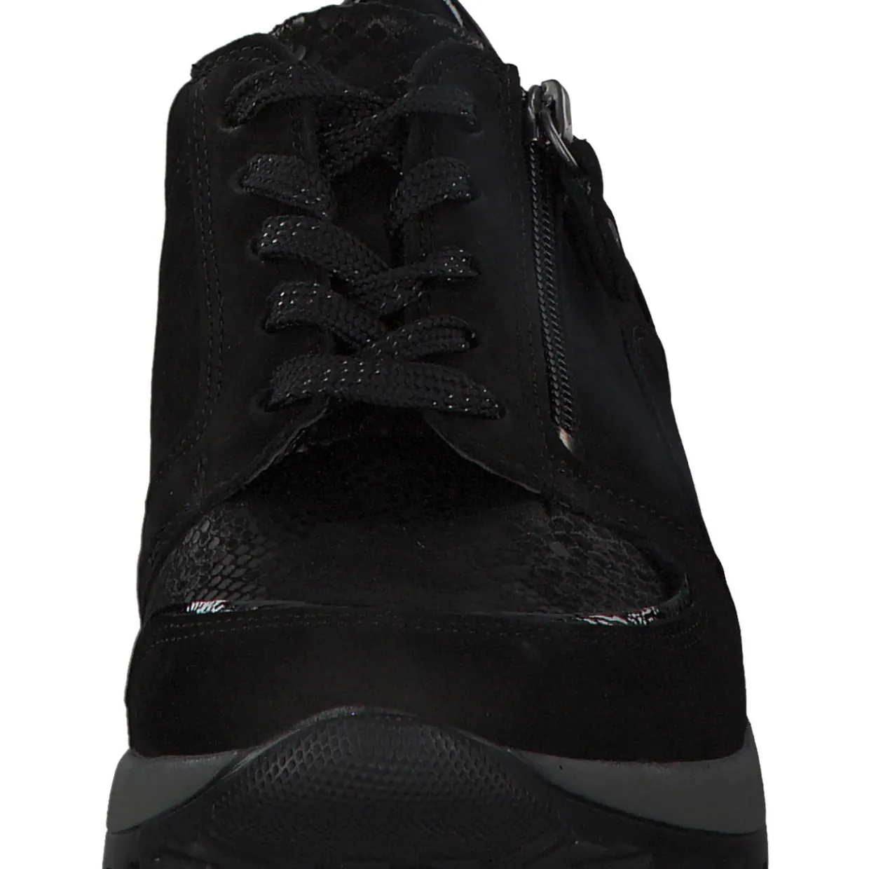 Waldläufer Hiroko Soft H64007, Sneakers Low, Damen, Schwarz (Silver)